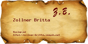 Zollner Britta névjegykártya
